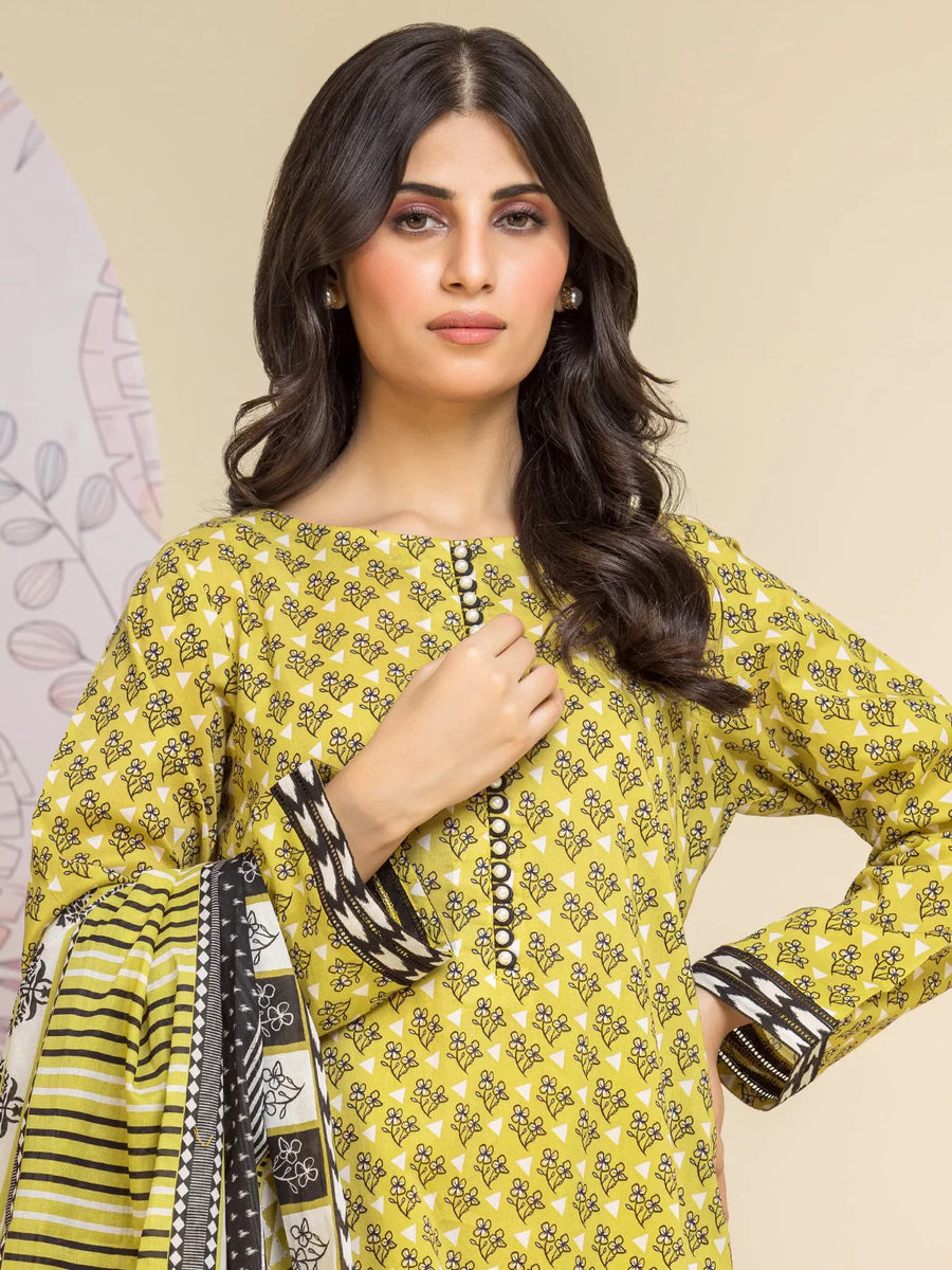 edenrobe Allure Lawn Unstitched Printed 3Pc Suit EWU24A1-26452-3P