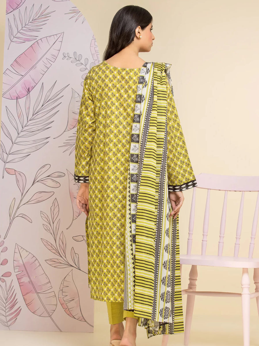 edenrobe Allure Lawn Unstitched Printed 3Pc Suit EWU24A1-26452-3P