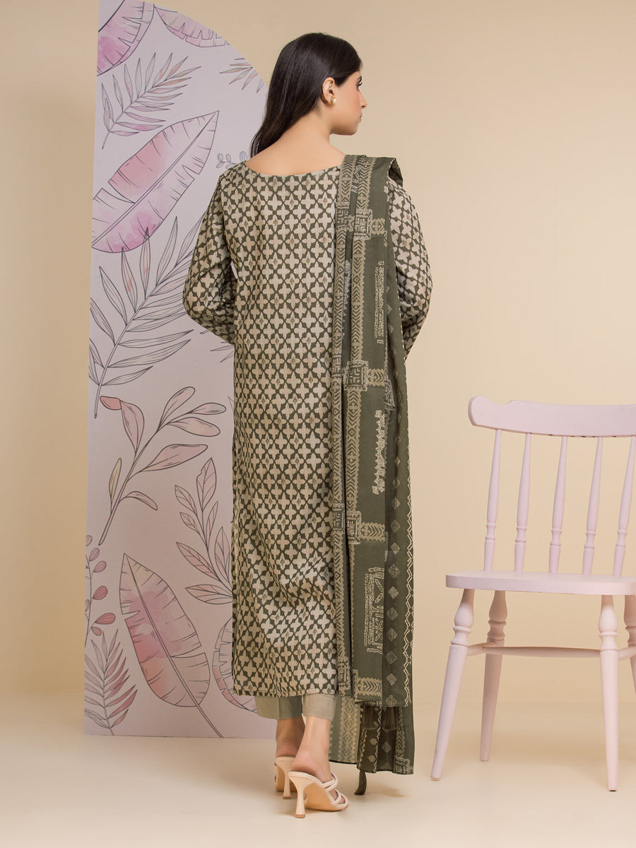 edenrobe Allure Lawn Unstitched Printed 3Pc Suit EWU24A1-28182-3P