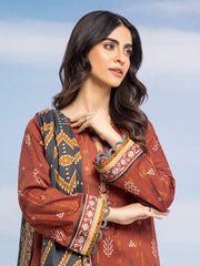edenrobe Allure Lawn Unstitched Printed 3Pc Suit EWU24A1-28187-3P