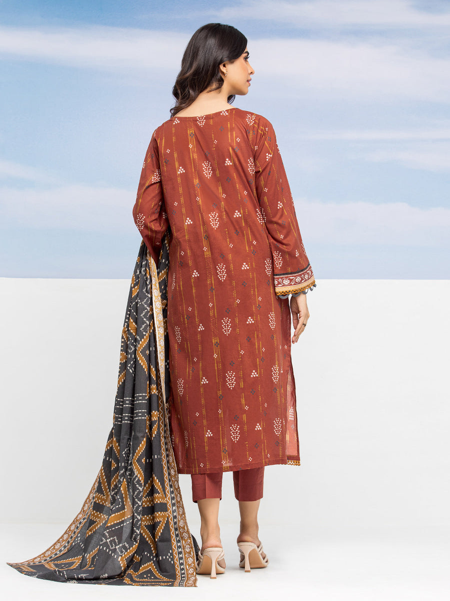 edenrobe Allure Lawn Unstitched Printed 3Pc Suit EWU24A1-28187-3P