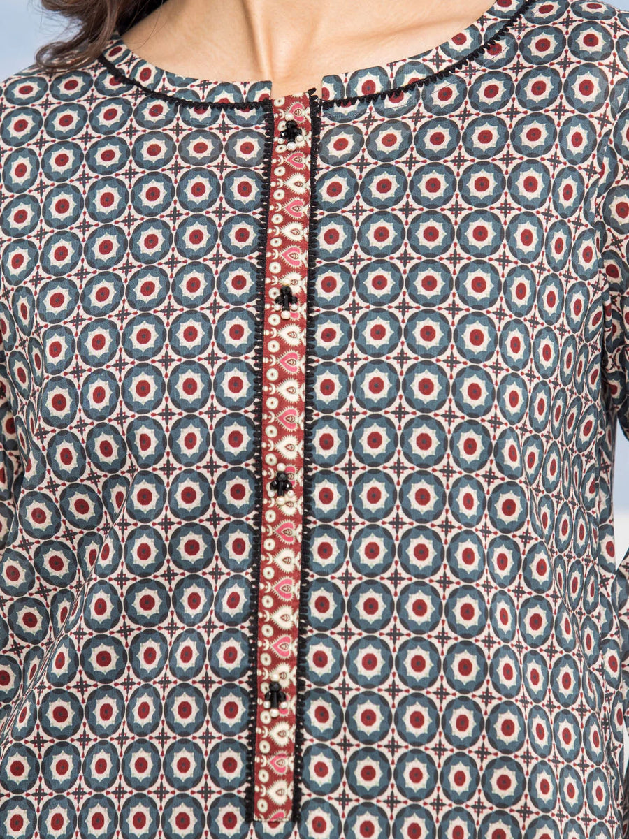 edenrobe Allure Lawn Unstitched Printed 3Pc Suit EWU24A1-28206-3P