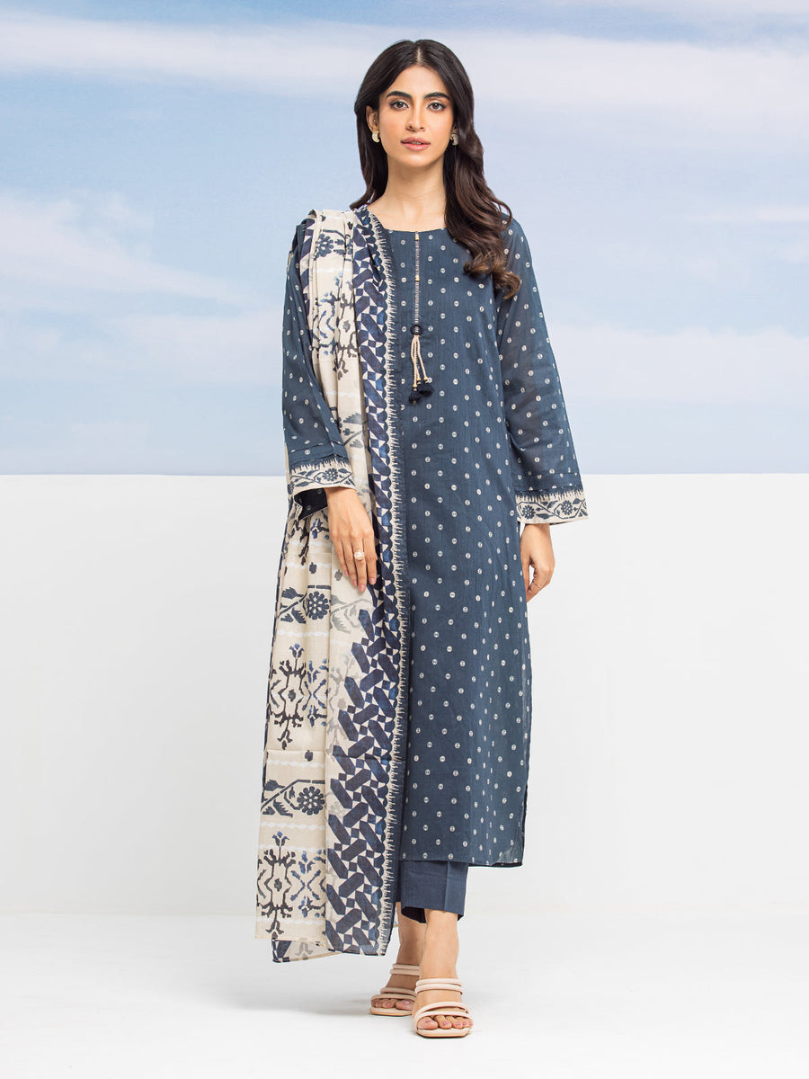 edenrobe Allure Lawn Unstitched Printed 3Pc Suit EWU24A1-28208-3P