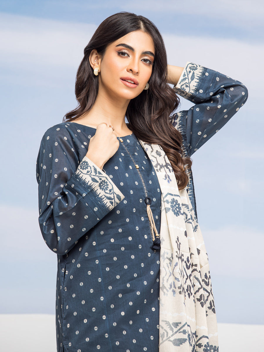 edenrobe Allure Lawn Unstitched Printed 3Pc Suit EWU24A1-28208-3P
