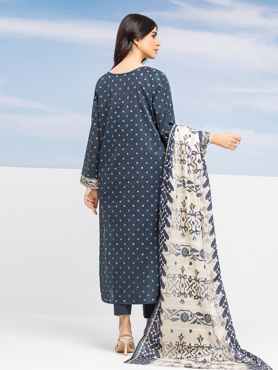 edenrobe Allure Lawn Unstitched Printed 3Pc Suit EWU24A1-28208-3P