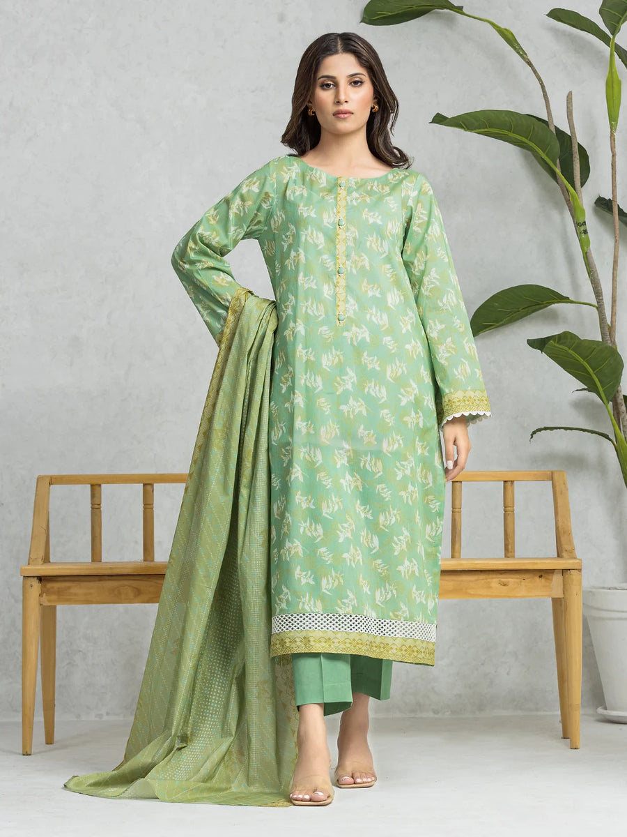 edenrobe Allure Lawn Unstitched Printed 3Pc Suit EWU24A1-28217