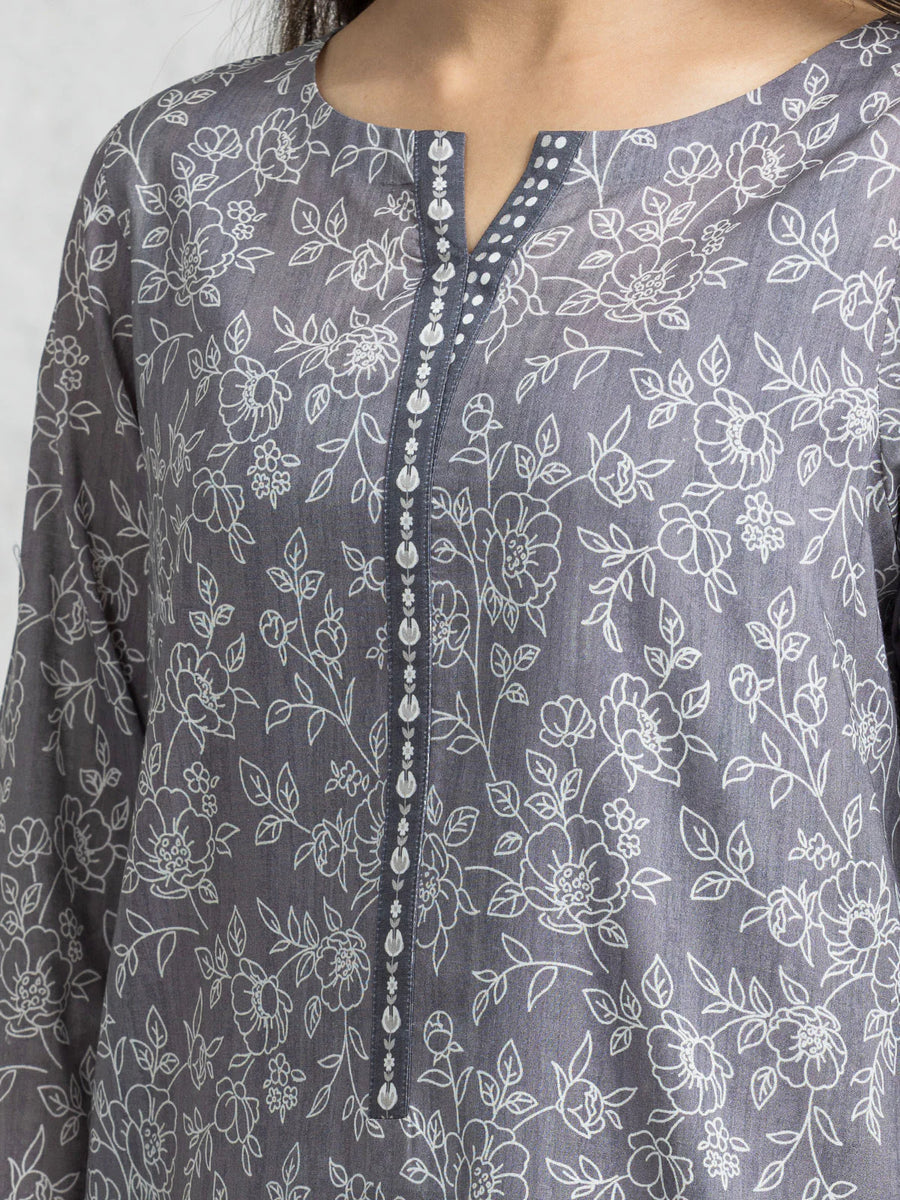 edenrobe Allure Lawn Unstitched Printed 3Pc Suit EWU24A1-28362