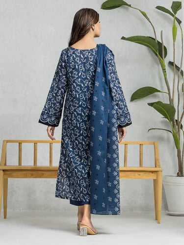 edenrobe Allure Lawn Unstitched Printed 3Pc Suit EWU24A1-28364