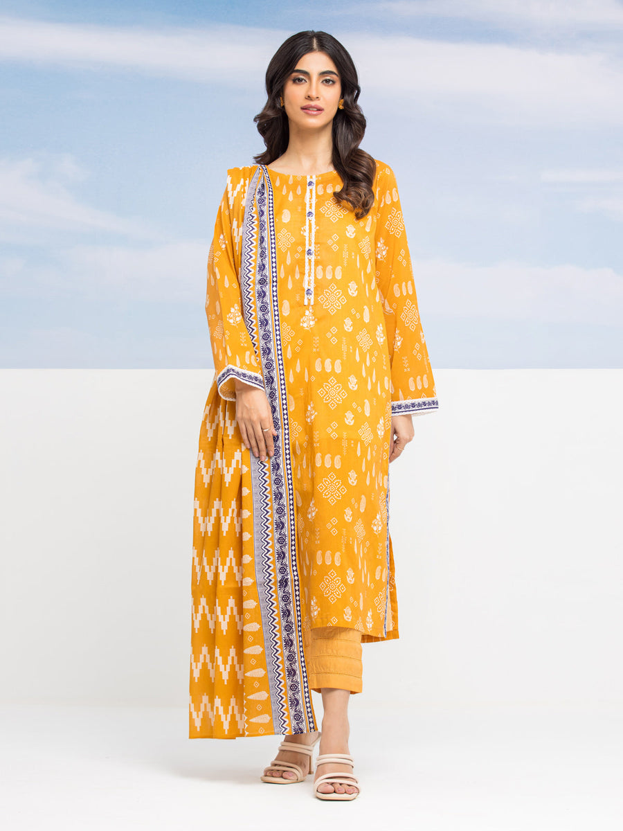 edenrobe Allure Lawn Unstitched Printed 3Pc Suit EWU24A1-28404-3P