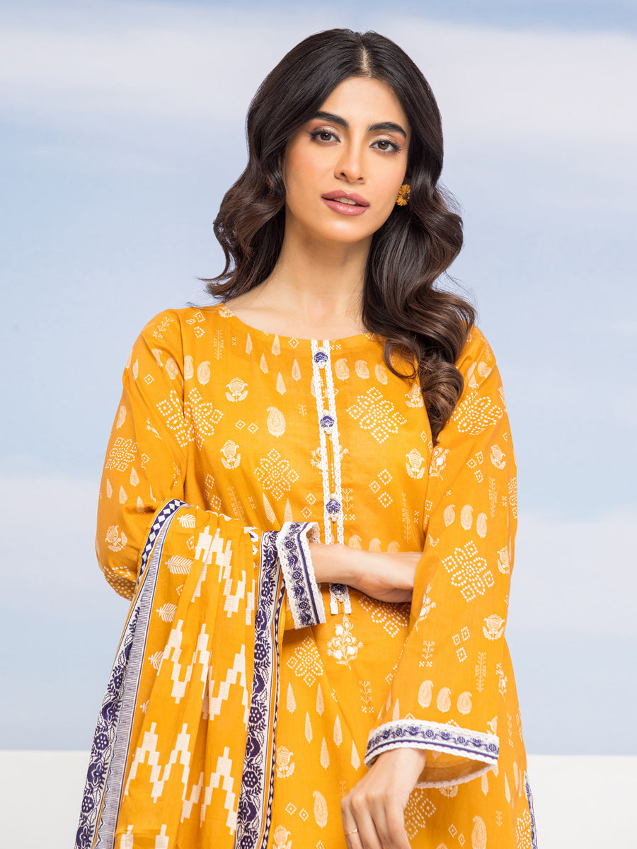 edenrobe Allure Lawn Unstitched Printed 3Pc Suit EWU24A1-28404-3P