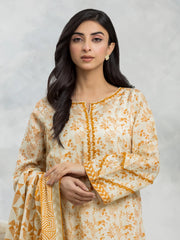 edenrobe Allure Lawn Unstitched Printed 3Pc Suit EWU24A1-28503