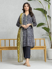 edenrobe Allure Lawn Unstitched Printed 3Pc Suit EWU24A1-28566