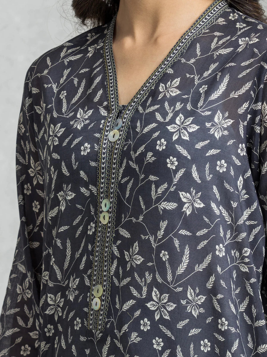 edenrobe Allure Lawn Unstitched Printed 3Pc Suit EWU24A1-28566