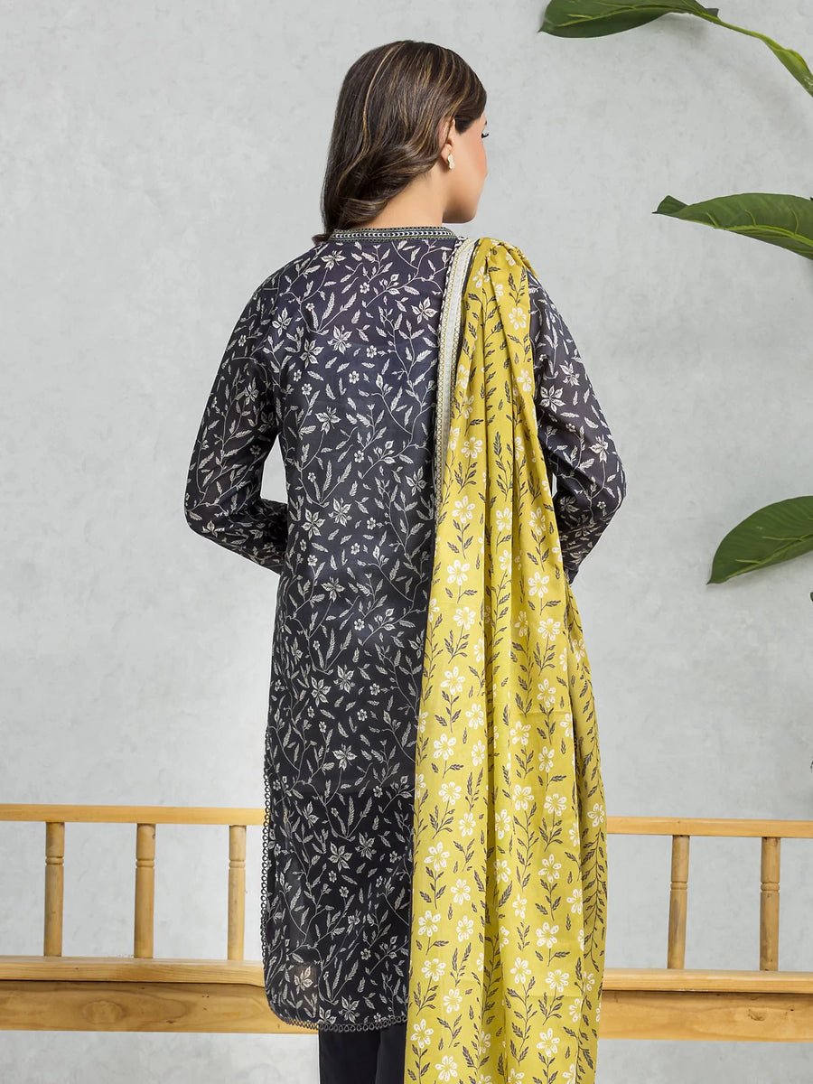 edenrobe Allure Lawn Unstitched Printed 3Pc Suit EWU24A1-28566