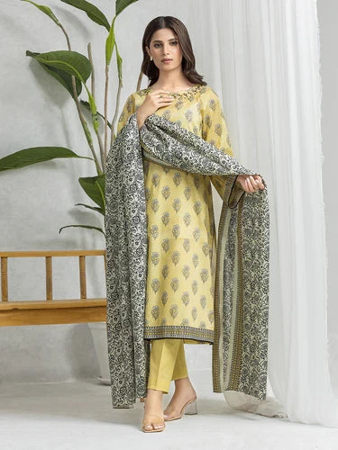 edenrobe Allure Lawn Unstitched Printed 3Pc Suit EWU24A1-28580