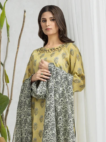 edenrobe Allure Lawn Unstitched Printed 3Pc Suit EWU24A1-28580