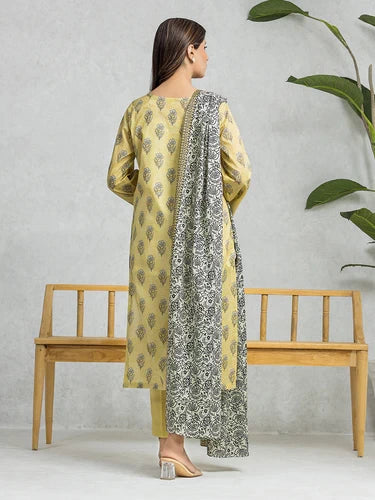 edenrobe Allure Lawn Unstitched Printed 3Pc Suit EWU24A1-28580