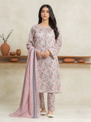 edenrobe Allure Lawn Unstitched Printed 3Pc Suit EWU24A1-29021
