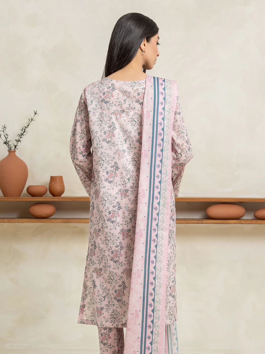 edenrobe Allure Lawn Unstitched Printed 3Pc Suit EWU24A1-29021