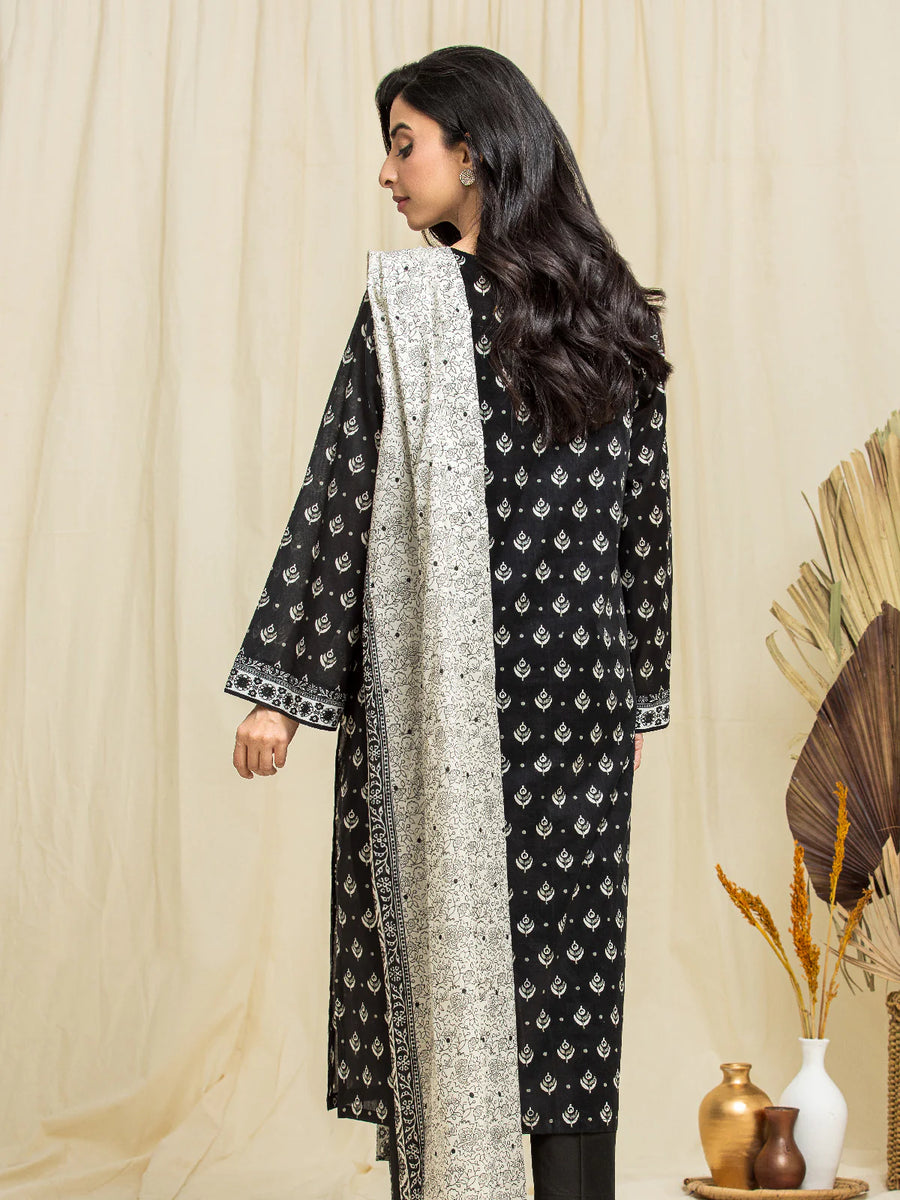edenrobe Allure Lawn Unstitched Printed 3Pc Suit EWU24A1-29051