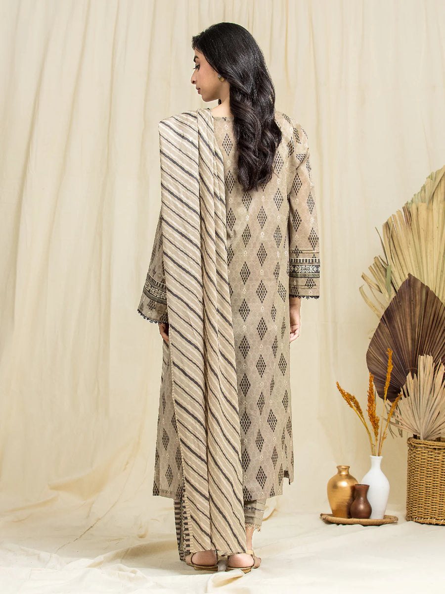 edenrobe Allure Lawn Unstitched Printed 3Pc Suit EWU24A1-29071