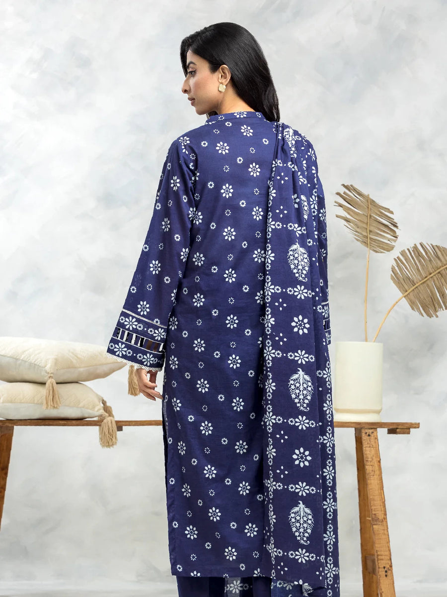 edenrobe Allure Lawn Unstitched Printed 3Pc Suit EWU24A1-29079-3P