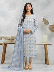 edenrobe Allure Lawn Unstitched Printed 3Pc Suit EWU24A1-29088