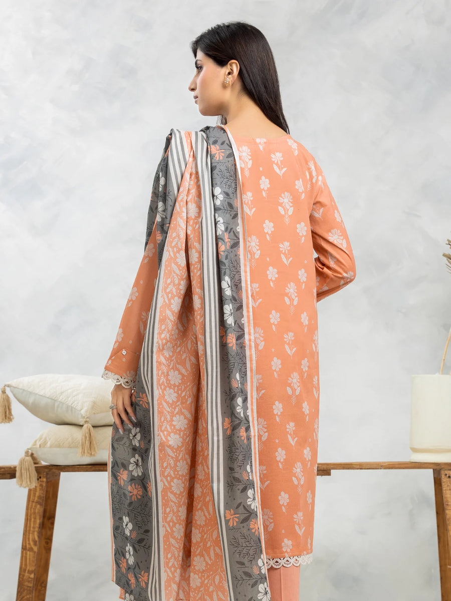 edenrobe Allure Lawn Unstitched Printed 3Pc Suit EWU24A1-29089