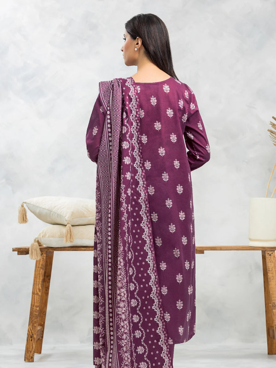 edenrobe Allure Lawn Unstitched Printed 3Pc Suit EWU24A1-29090