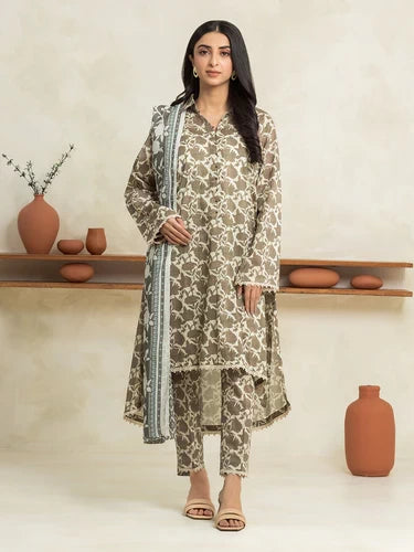 edenrobe Allure Cambric Unstitched Printed 2Pc Suit EWU24A2-29026ST
