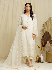 edenrobe Premium Embroidered Cambric Unstitched 3Pc Suit EWU24V2-28740
