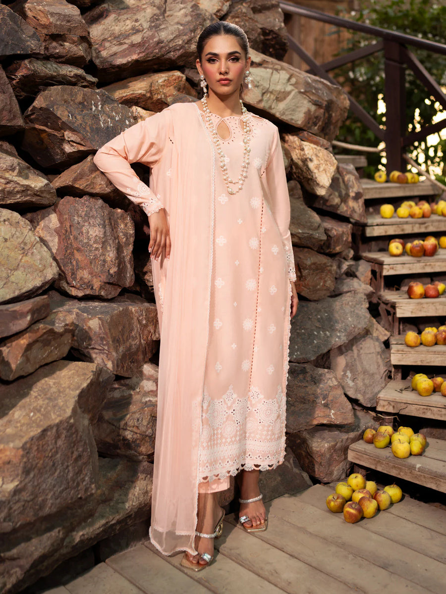 edenrobe Festive Ensembles Unstitched Cambric 3Pc Suit EWU24V2-30138
