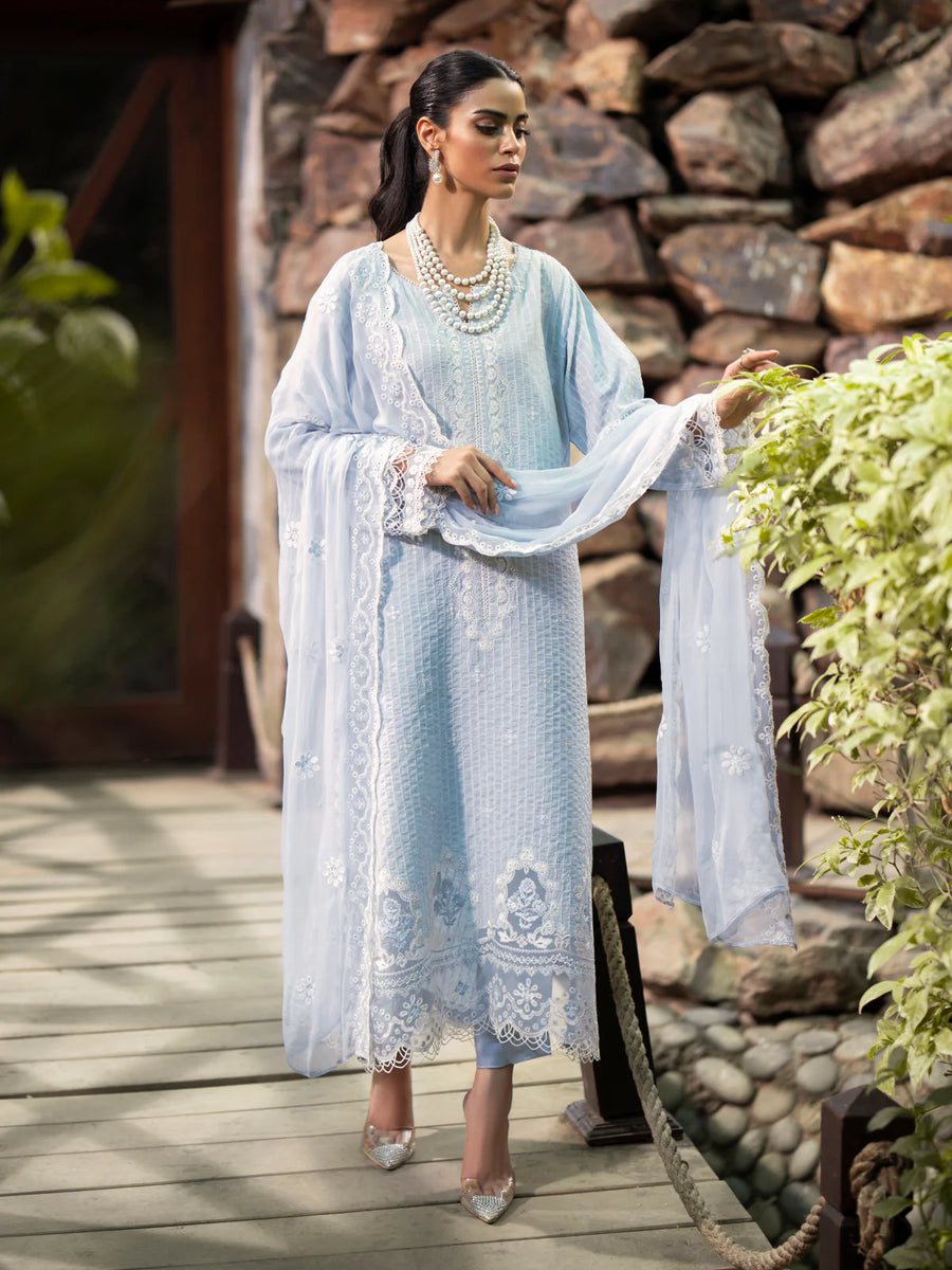 edenrobe Festive Ensembles Unstitched Dobby 3Pc Suit EWU24V3-30124