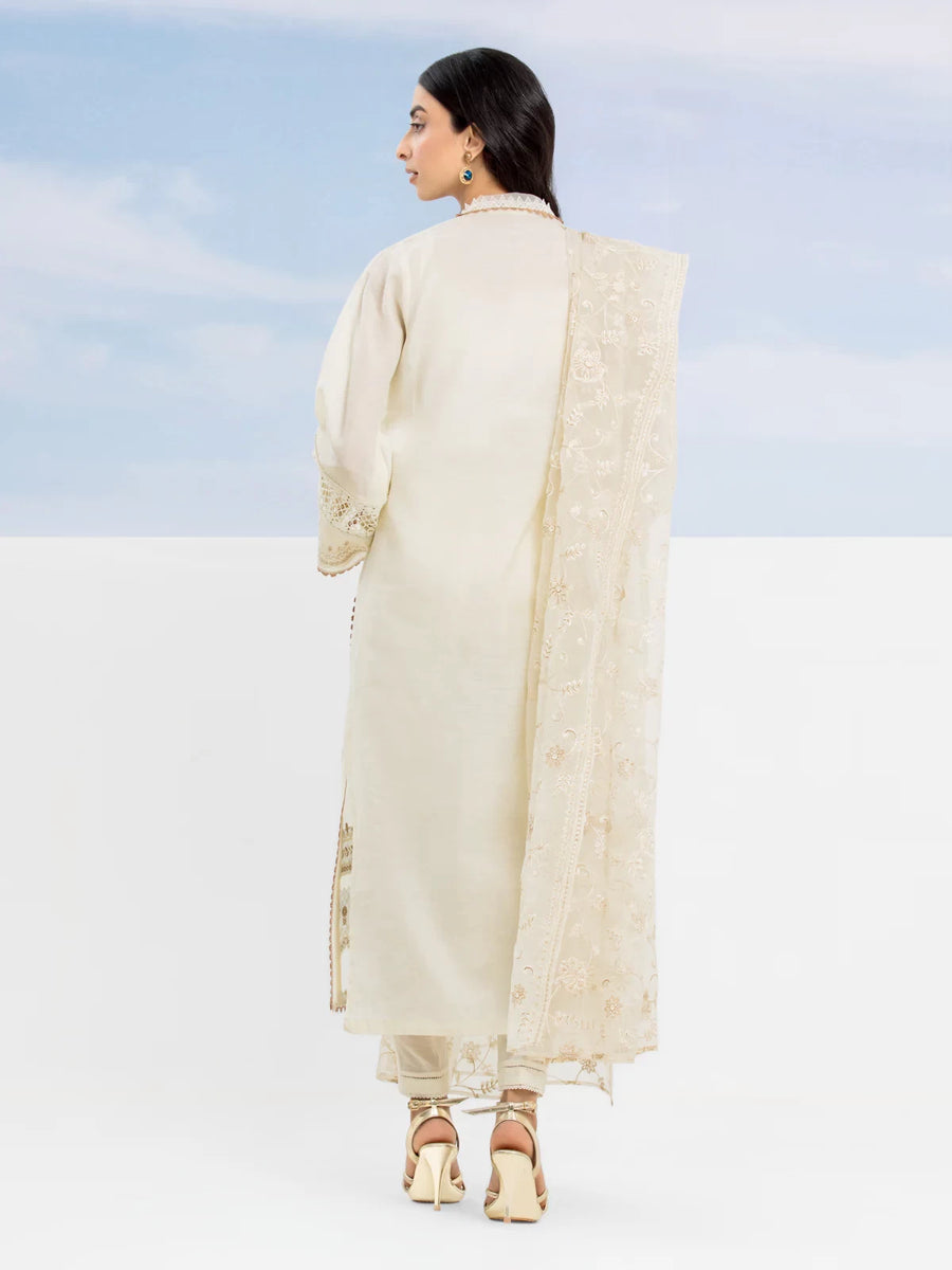 edenrobe Premium Festive Unstitched Chanderi 3Pc Suit EWU24V6-30116