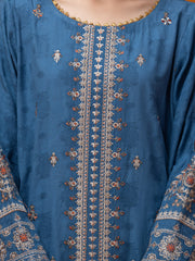 edenrobe Premium Festive Unstitched Dobby 3Pc Suit EWU24V7-26742