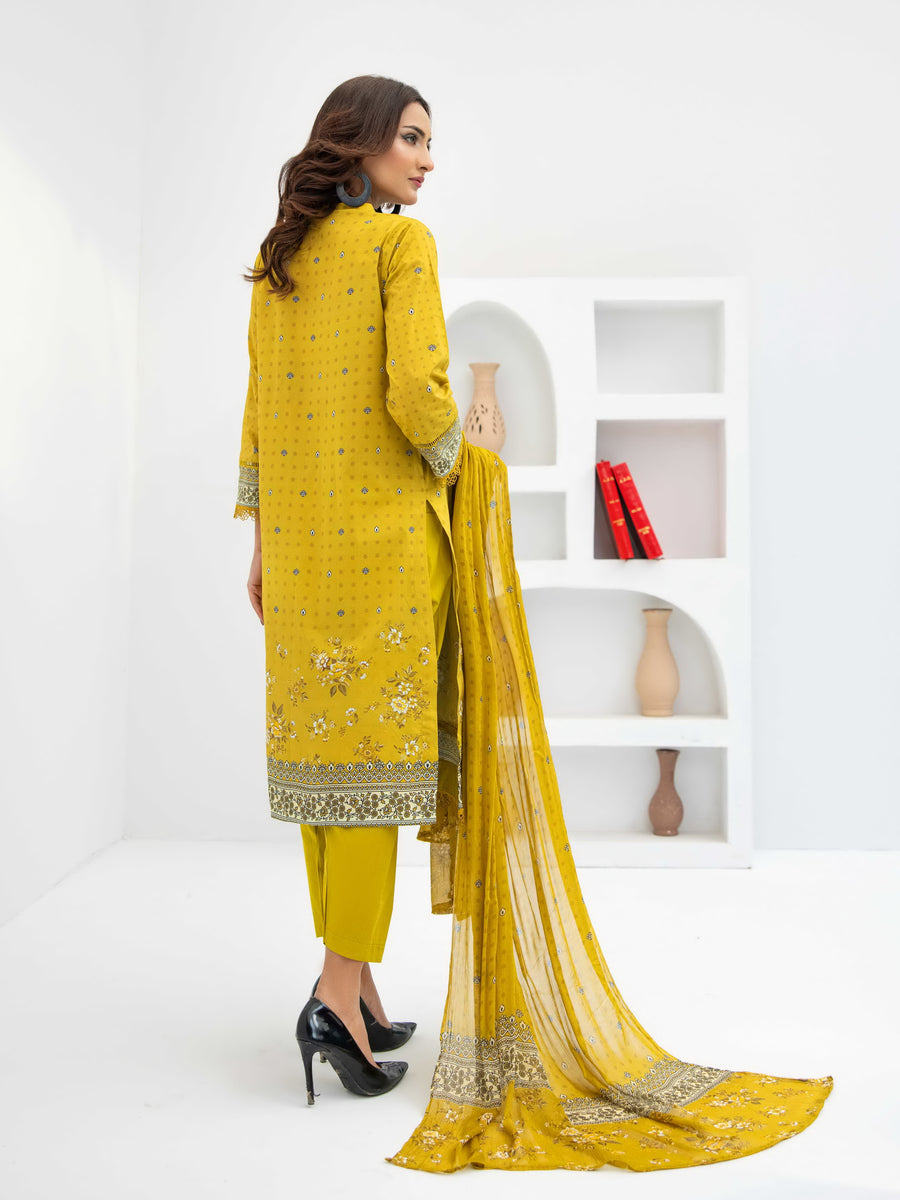 Al Kareem Gul-e-Lala Digital Printed Lawn Unstitched 3Pc Suit D-2564