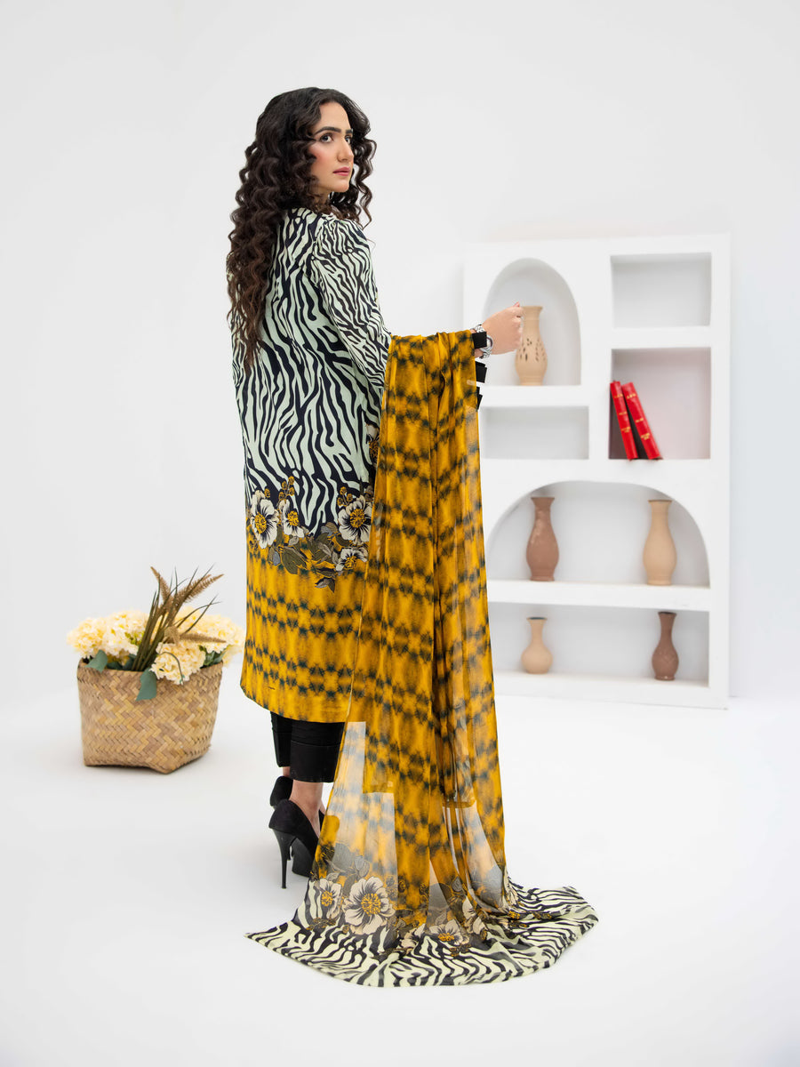 Al Kareem Gul-e-Lala Digital Printed Lawn Unstitched 3Pc Suit D-2568