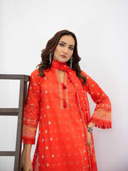 Al Kareem Gul-e-Lala Digital Printed Lawn Unstitched 3Pc Suit D-2569