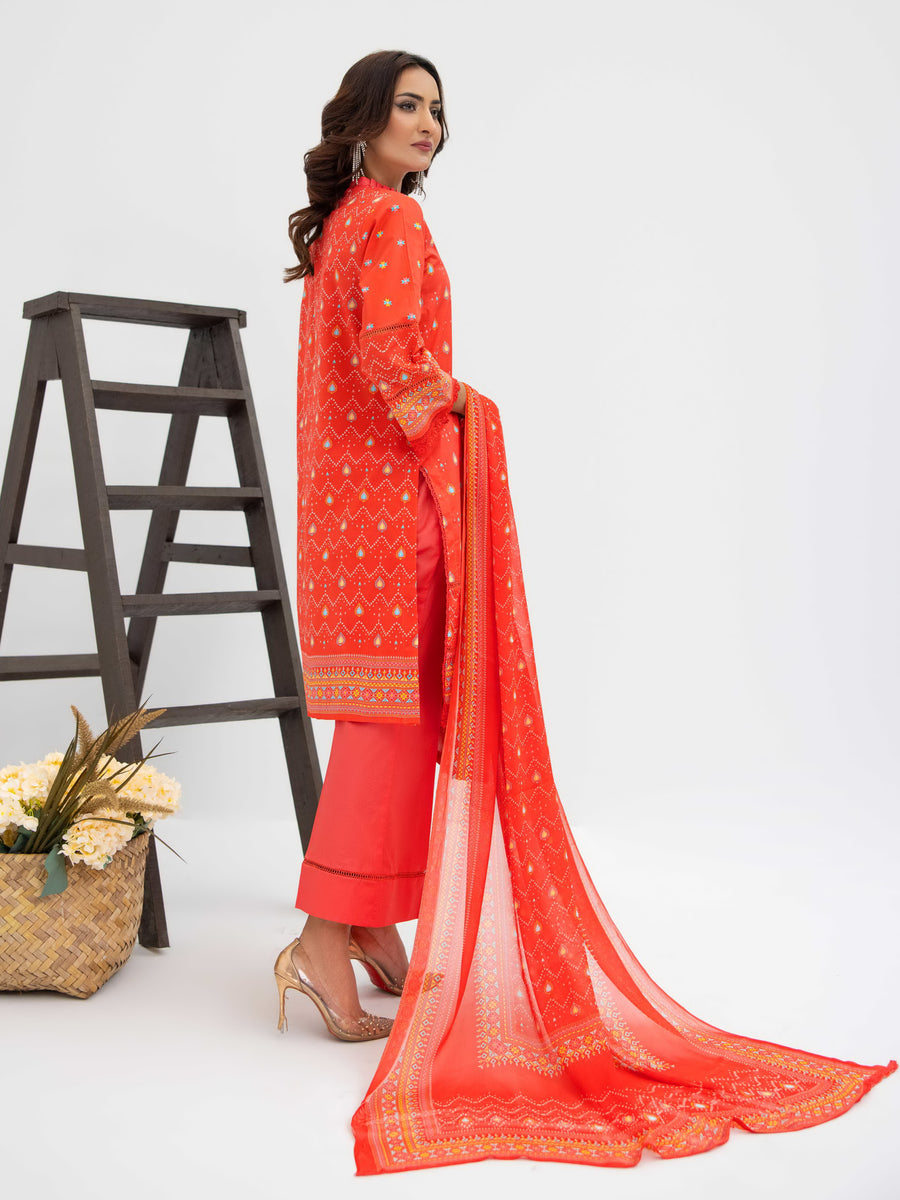 Al Kareem Gul-e-Lala Digital Printed Lawn Unstitched 3Pc Suit D-2569
