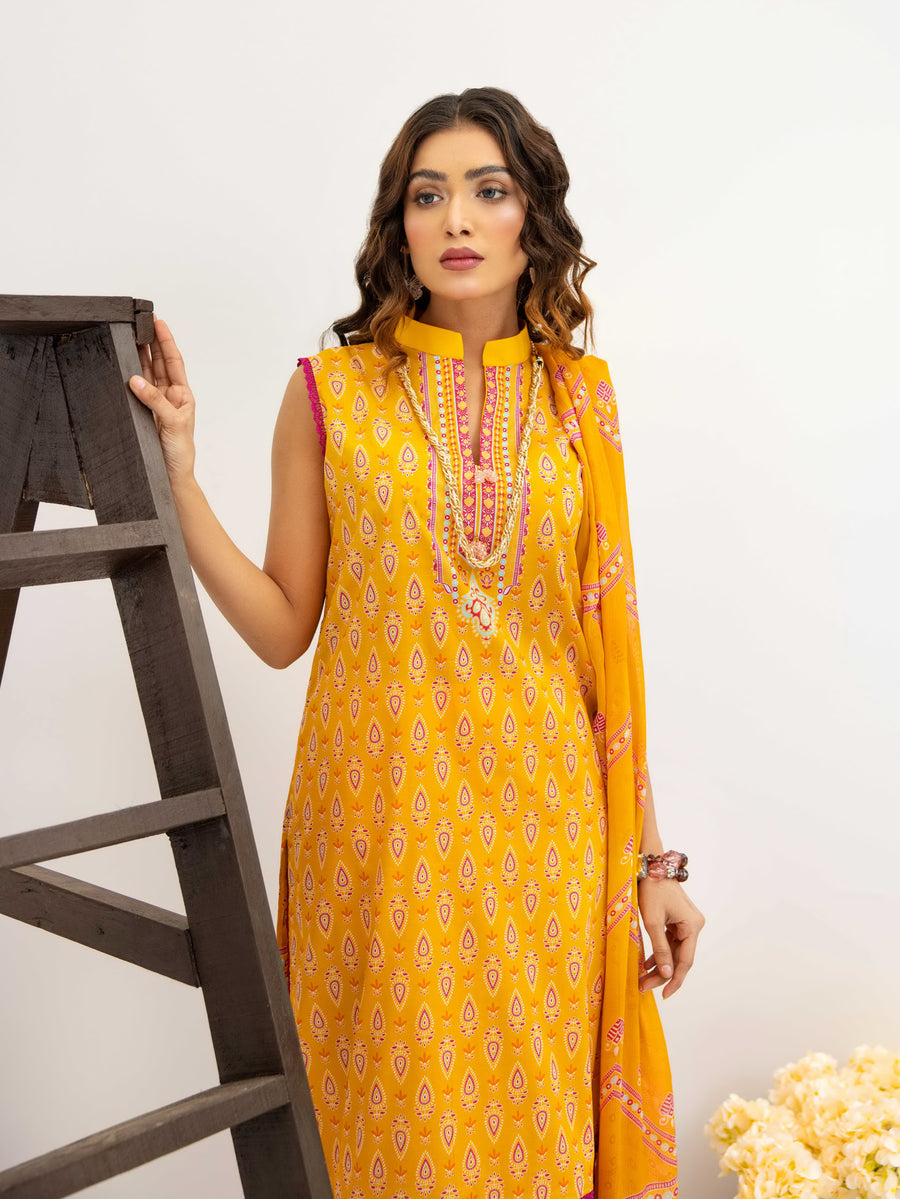 Al Kareem Gul-e-Lala Digital Printed Lawn Unstitched 3Pc Suit D-2570