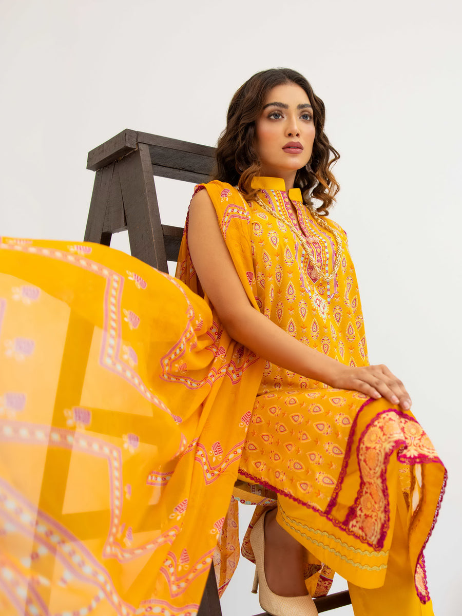 Al Kareem Gul-e-Lala Digital Printed Lawn Unstitched 3Pc Suit D-2570