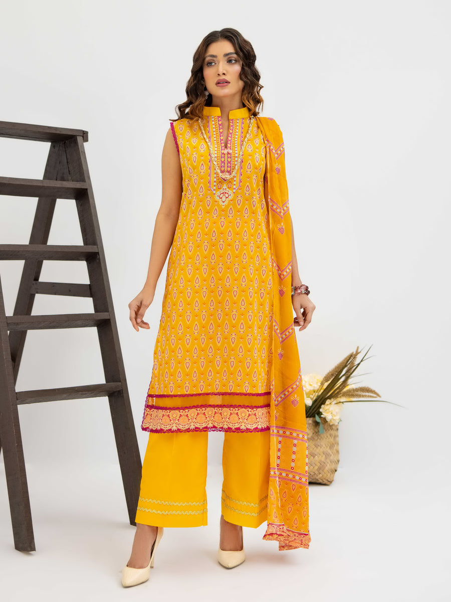 Al Kareem Gul-e-Lala Digital Printed Lawn Unstitched 3Pc Suit D-2570