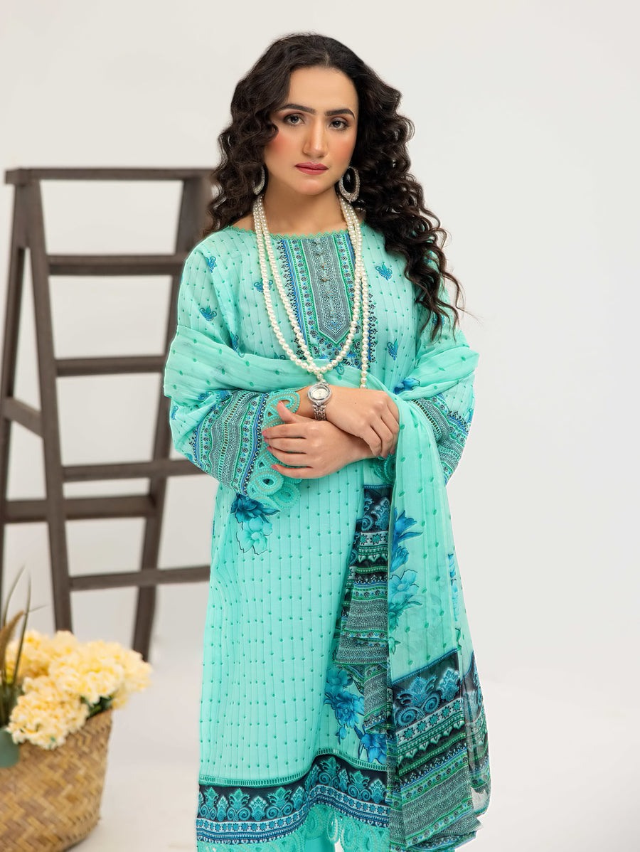 Al Kareem Gul-e-Lala Digital Printed Lawn Unstitched 3Pc Suit D-2571