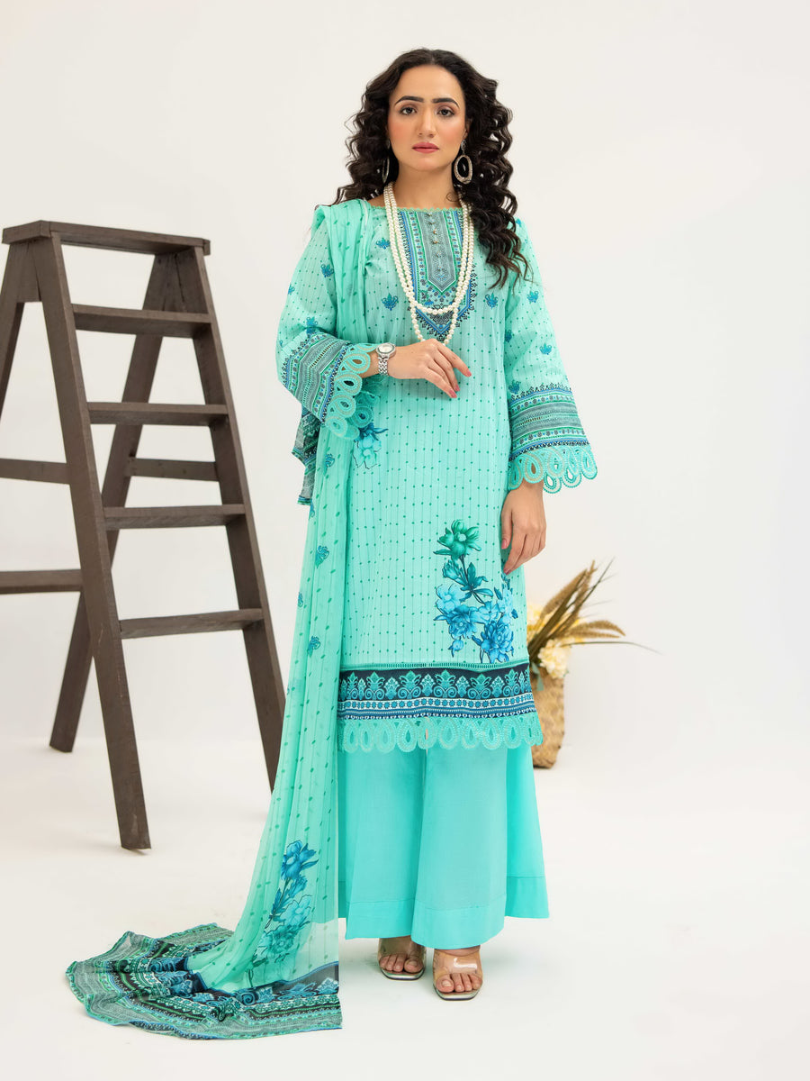 Al Kareem Gul-e-Lala Digital Printed Lawn Unstitched 3Pc Suit D-2571