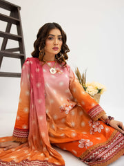 Al Kareem Gul-e-Lala Digital Printed Lawn Unstitched 3Pc Suit D-2572