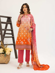 Al Kareem Gul-e-Lala Digital Printed Lawn Unstitched 3Pc Suit D-2572