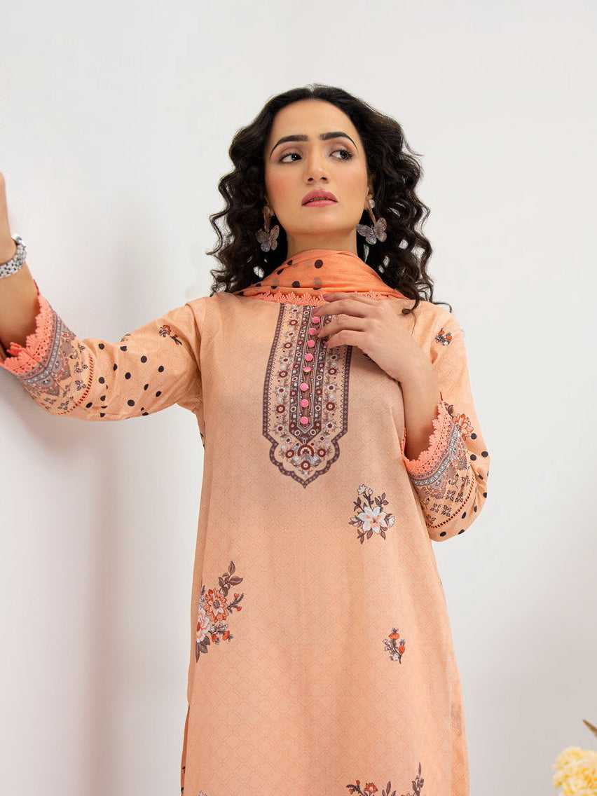 Al Kareem Gul-e-Lala Digital Printed Lawn Unstitched 3Pc Suit D-2575
