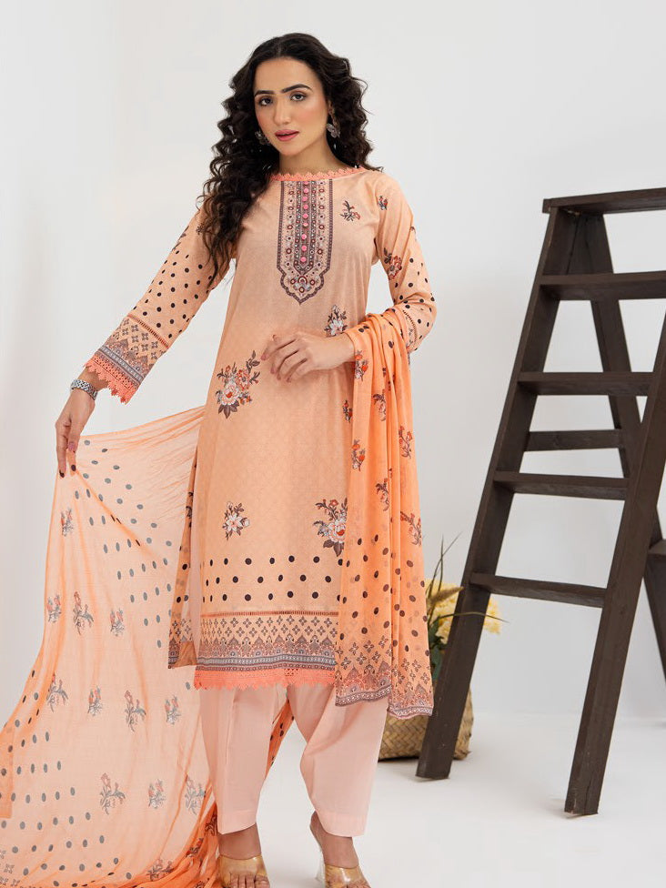 Al Kareem Gul-e-Lala Digital Printed Lawn Unstitched 3Pc Suit D-2575