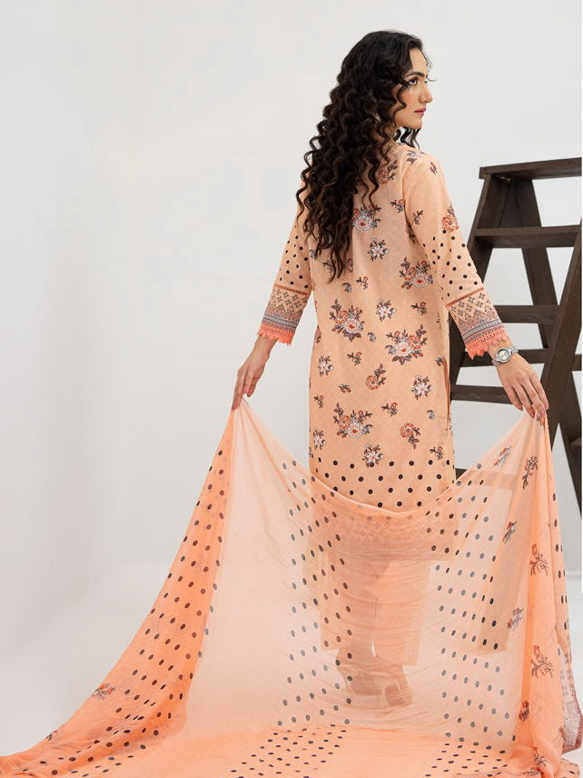 Al Kareem Gul-e-Lala Digital Printed Lawn Unstitched 3Pc Suit D-2575
