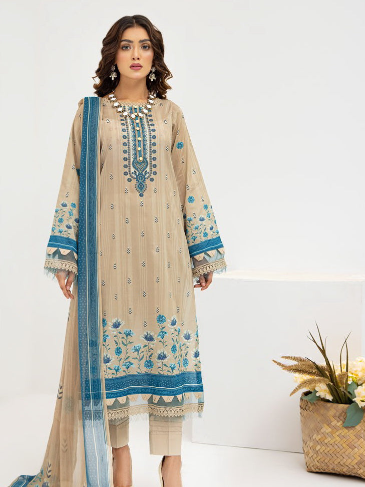 Al Kareem Gul-e-Lala Digital Printed Lawn Unstitched 3Pc Suit D-2576